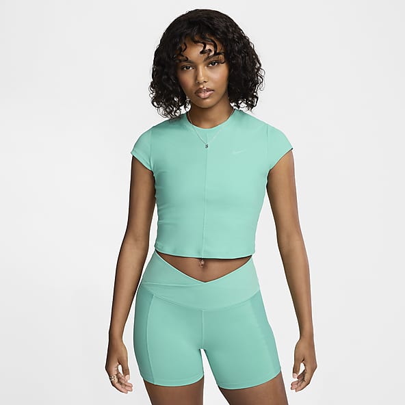 Nike green top womens deals